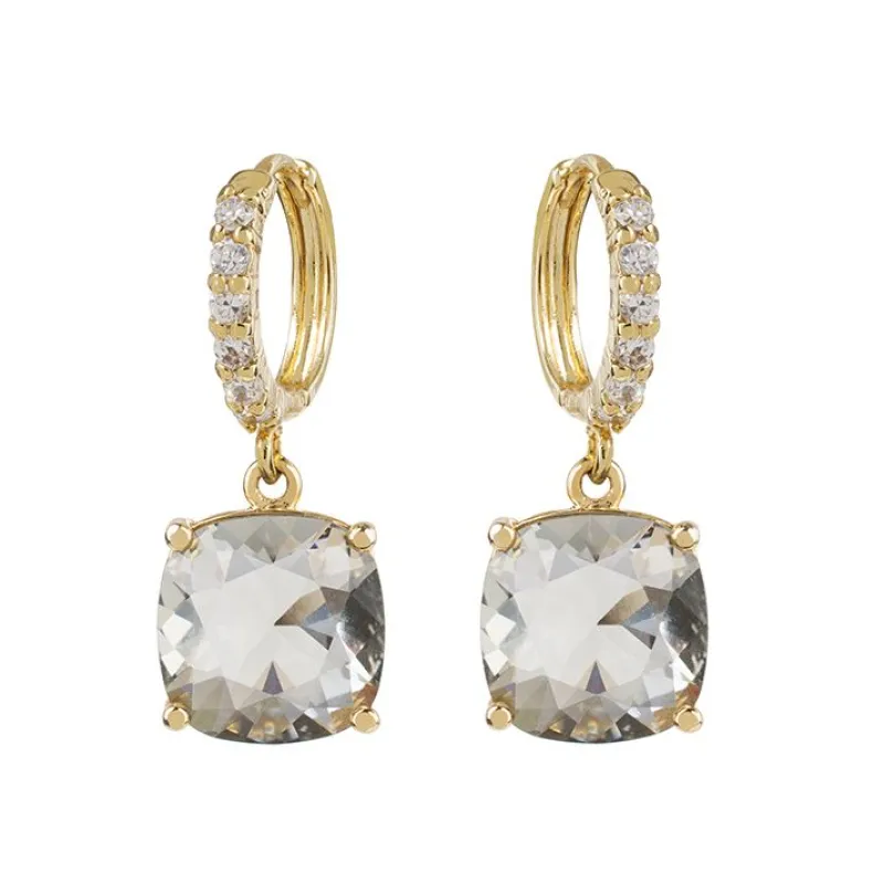 Discount Black Square Crystal Earrings Earrings