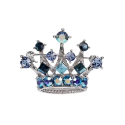 Discount Blue And Silver Crown Brooch Brooches