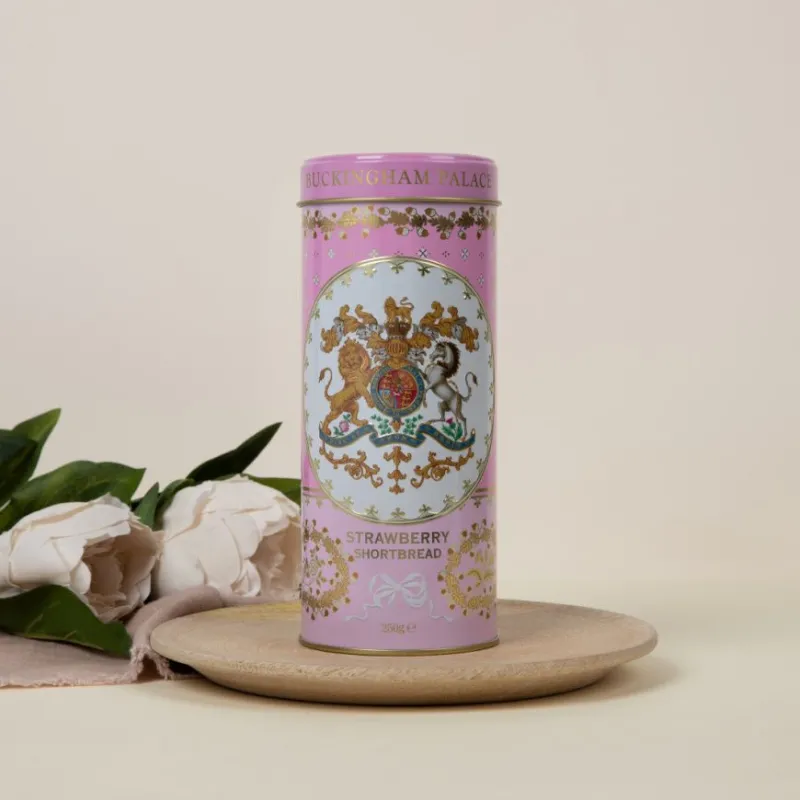 Discount Buckingham Palace Strawberry And Clotted Cream Shortbread Biscuit Tin Biscuits
