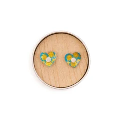 Discount Coat Of Arms Tin Heart Stud Earrings Earrings