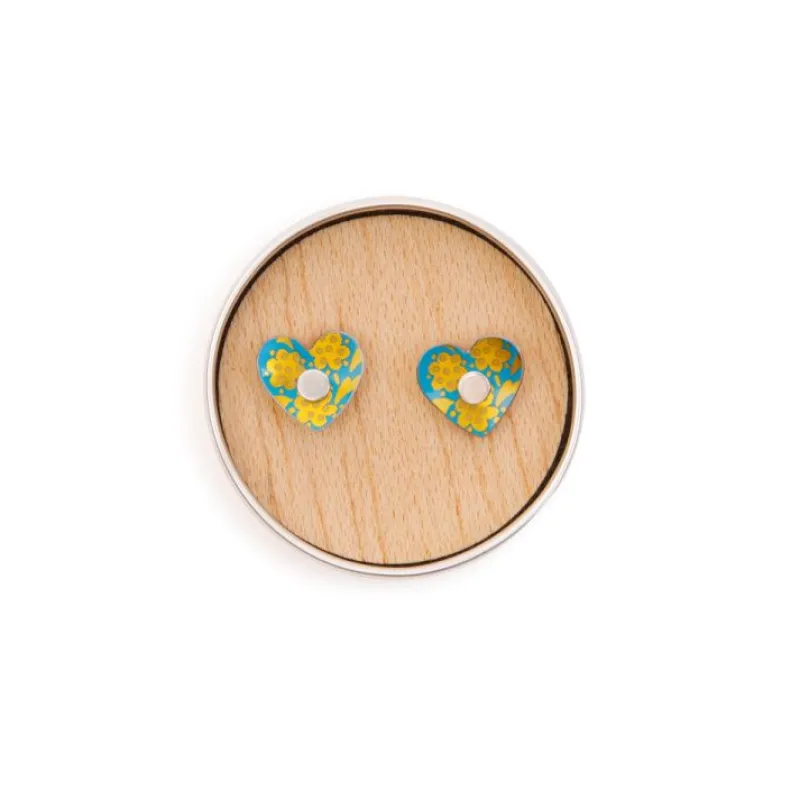 Discount Coat Of Arms Tin Heart Stud Earrings Earrings