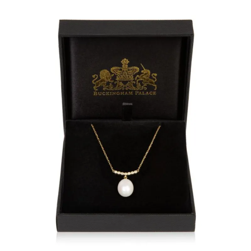 Sale Gold Crescent Pearl Drop Necklace Necklaces