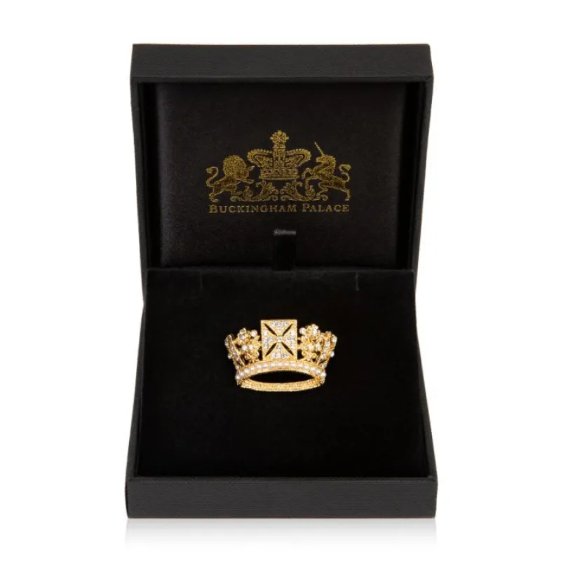 Online Gold Diadem Crown Brooch Brooches