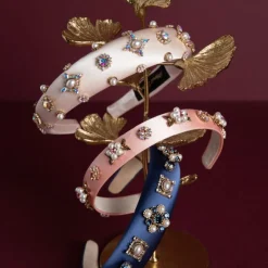Outlet Jewel Encrusted Pink Hairband Hair Accessories