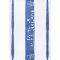 Hot Palace Of Holyroodhouse Blue Waffle Tea Towel Breakfast Table