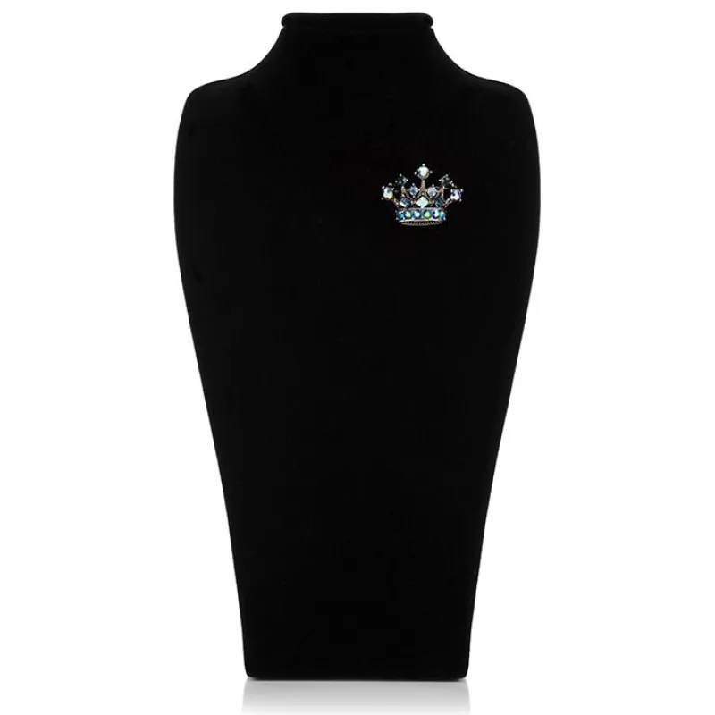 Discount Small Blue Crystal Crown Brooch Brooches