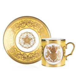 Clearance Special Edition Lustre Turquoise And Yellow Coffee Cup And Saucer Cups & Saucers