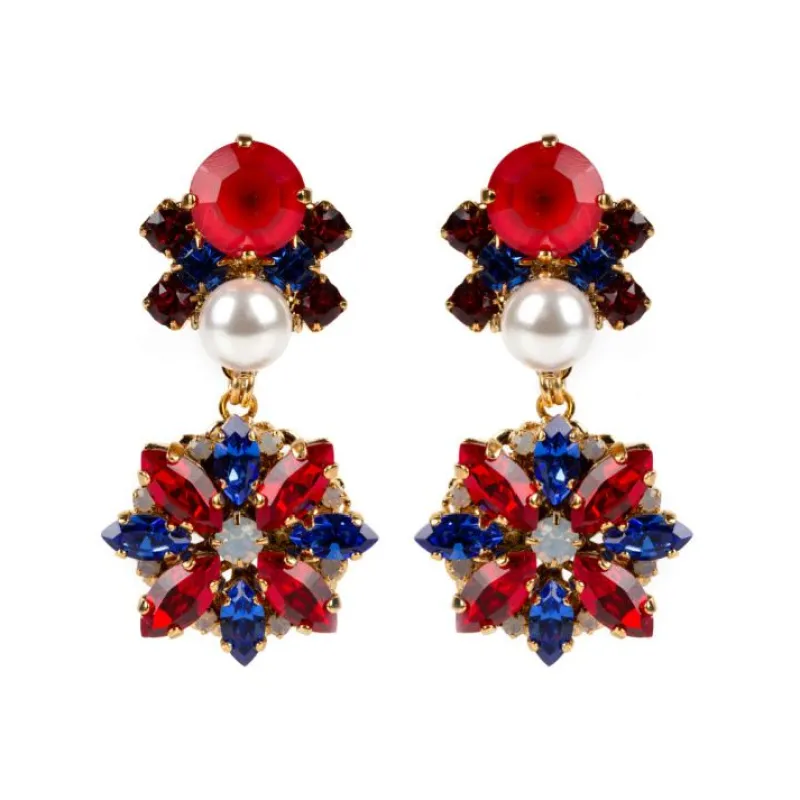 Outlet Vicki Sarge Red, White And Blue Large Drop Earrings Earrings