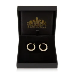 Discount White Pearl Hoop Earrings Earrings