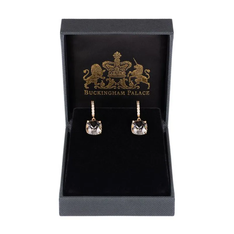 Online White Square Crystal Earrings Earrings